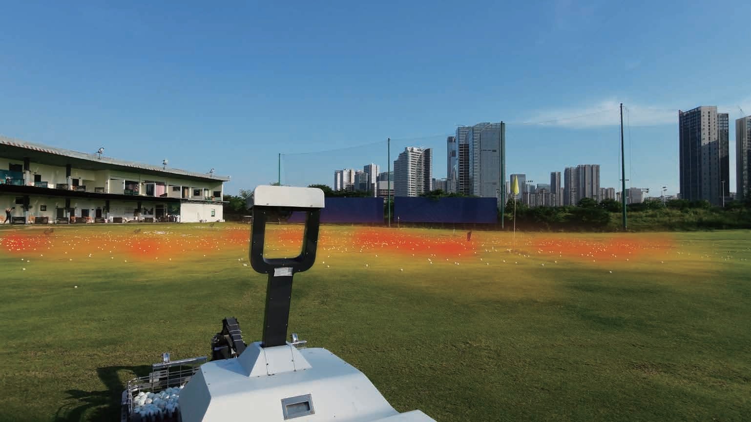 WayPick density heat map of golf balls scanned by the on-board binocular camera